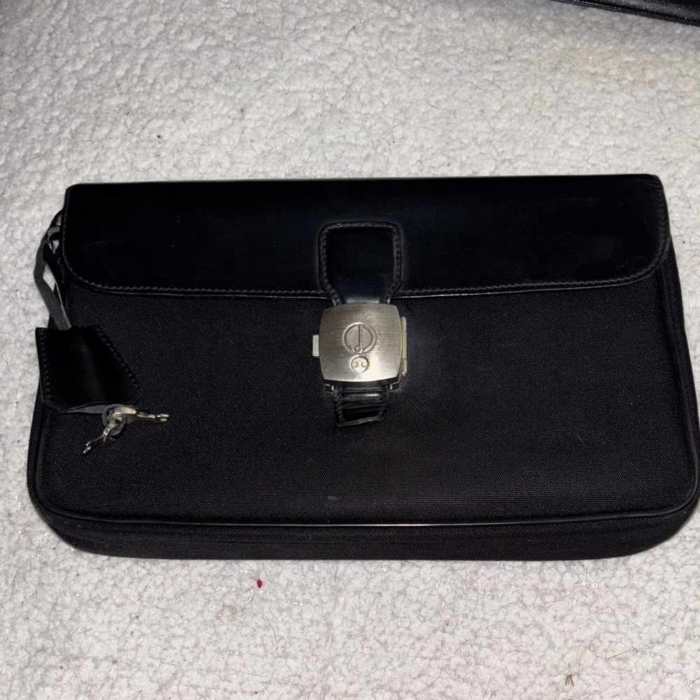 Dunhill Men’s Black Briefcase Portfolio Bag Lock & Key Luxury Designer
